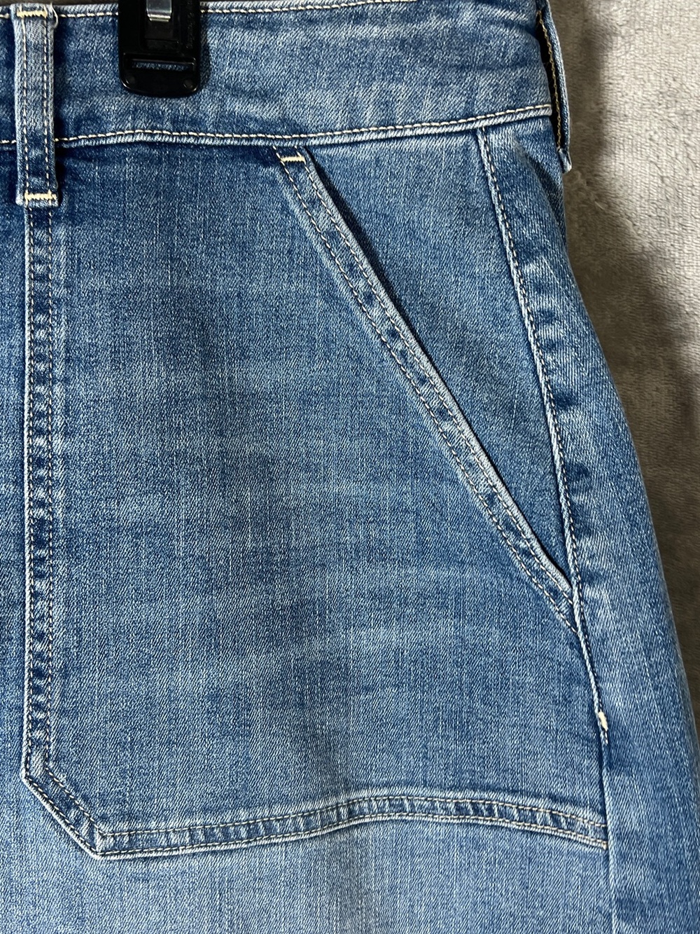 St. John's Bay Light Blue Denim A-Line Skirt - Picture 3 of 11